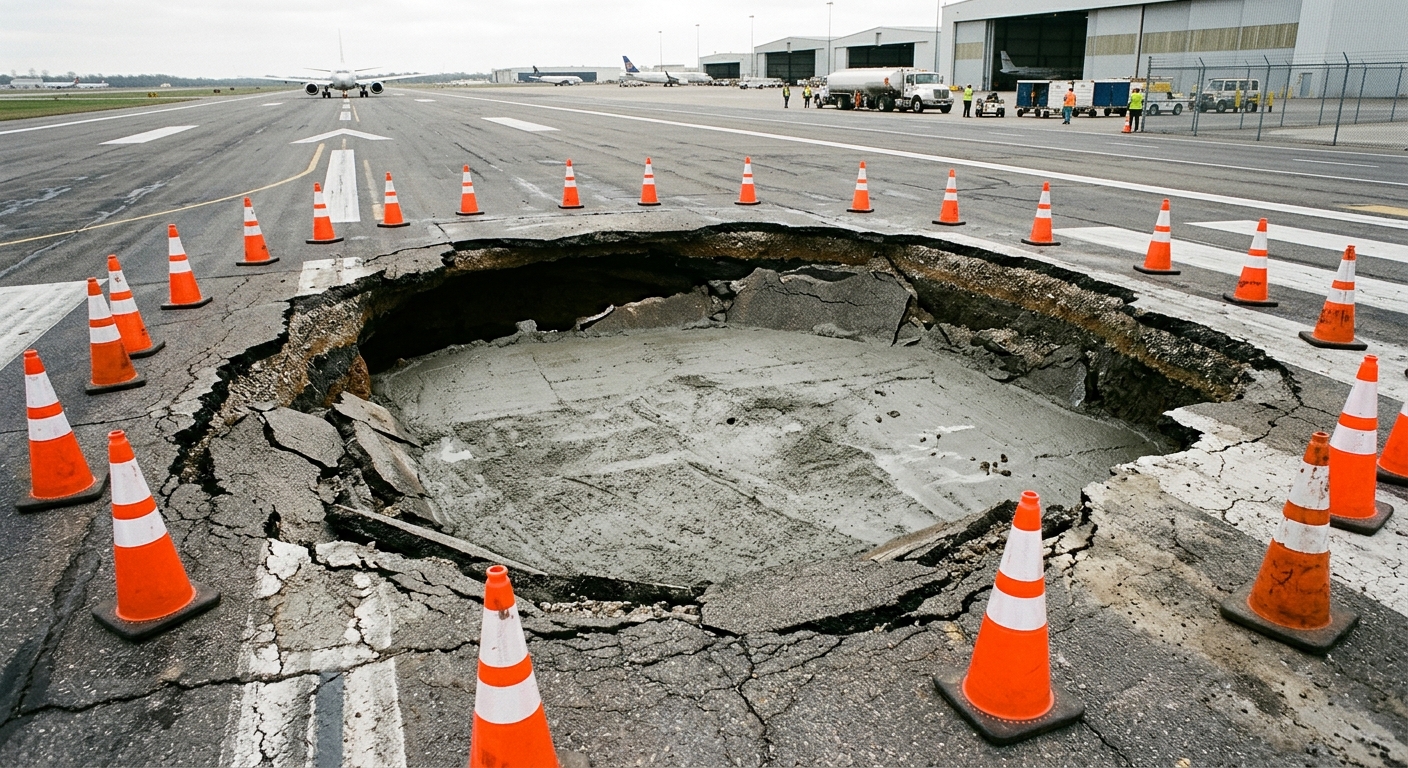 Sinkhole Forces Temporary Runway Closure at Tri-Cities Airport in Tennessee